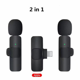 Wireless Lavalier Microphone Portable Audio Video Recording Mini Mic For I Phone Android Long Battery Life Live Broadcast Gaming - Phosgene