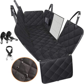 Dog Car Seat Cover View Mesh Pet Carrier Hammock Safety Protector Car Rear Back Seat Mat With Zipper And Pocket For Travel - Phosgene