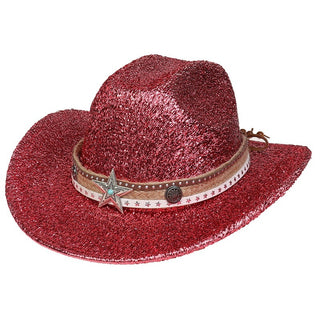 Festival Party Gathering Silver Western Denim Fedora Hat Felt - Phosgene