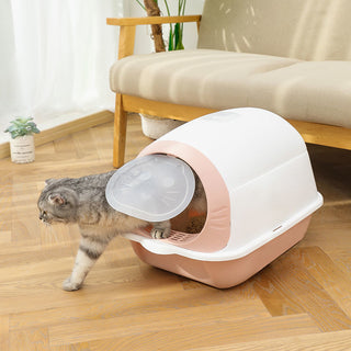 Elevated Semi-closed Litter Suction Deodorant Cat Toilet With Flip Cover - Phosgene