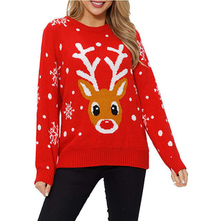 Christmas Reindeer Jacquard Knitted Sweater - Phosgene