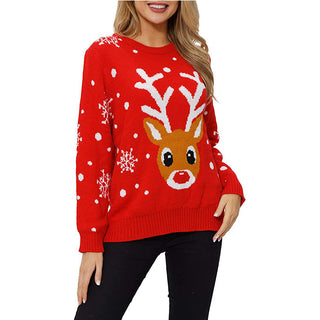 Christmas Reindeer Jacquard Knitted Sweater - Phosgene