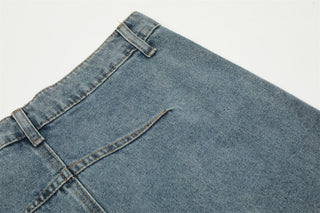 Pocket Flip-down Inside-out Wear Jeans Men Phosgene