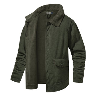 Men's Large Cashmere Thickened Jacket Casual Loose - Phosgene