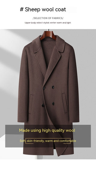 Winter Double-sided Woolen Coat Men's Mid-length Wool Casual Thickening Woolen Coat - Phosgene