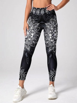 Ink Printing Yoga Trousers Fashion Slim Women's Skinny Pants - Phosgene