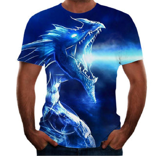 New Animal Print 3d T-shirt Men's Short Sleeve Phosgene