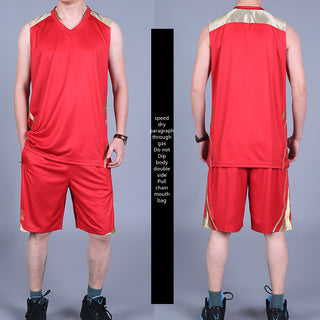 Basketball Sports Suit Men's Summer Casual Wear Sleeveless Thin Vest Running Suit Shorts Sportswear - Phosgene