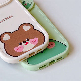 Super Cute Cartoon Cute Little Animal Push And Pull Lens Mobile Phone Case - Phosgene