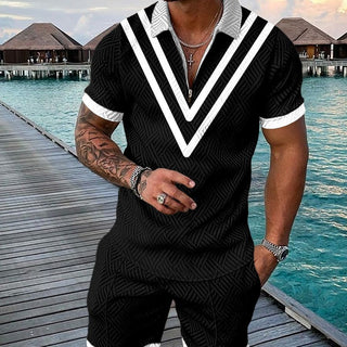 Men's Summer New Polo Shirt Suit Plus Size Fashion Phosgene