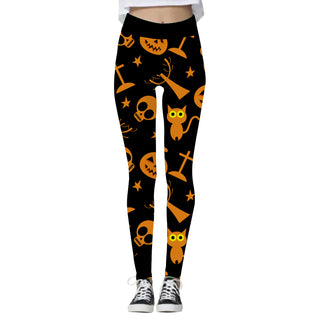 Women's Fashion Halloween High Waist Elastic Yoga Sports Leggings - Phosgene