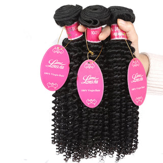 10A Deep Curly Brazilian Human Hair Bundles Weave - Phosgene