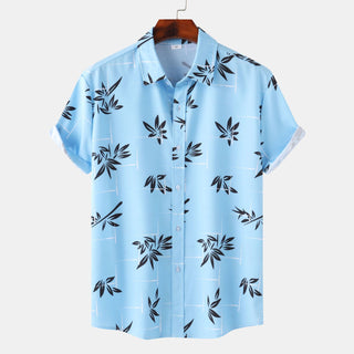 Cross-border Wind Beach Digital Printing Men's Short Sleeve Shirt Phosgene