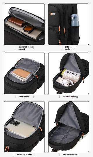 Backpack Men's Large Capacity Outdoor Casual Computer Business Schoolbag Junior High School Students - Phosgene