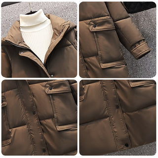 Thick Hooded Loose Pocket Padded Jacket - Phosgene