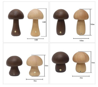 INS Wooden Cute Mushroom LED Night Light With Touch Switch  Bedside Table Lamp For Bedroom Childrens Room Sleeping Night Lamps Home Decor - Phosgene