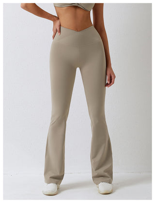 Brushed Tight Dance Wide-leg Pants High Waist Hip Lift - Phosgene