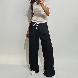 Casual Versatile High Waist Slimming Wide Leg Pants - Phosgene