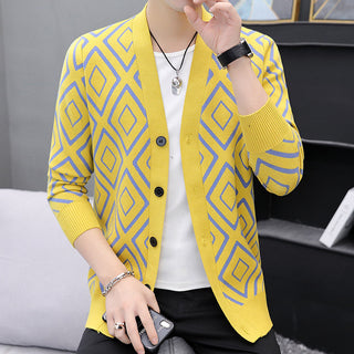 European Goods High-end Knitted Cardigan Sweater For Men - Phosgene