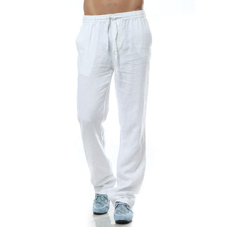 Men's Thin Casual Elastic Waist Linen Pant Phosgene