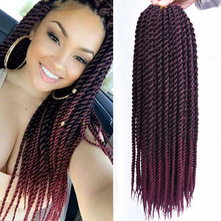 Crochet Braid Hair Synthetic Black Brown Senegalese Twist Crochet Twist Braids For Women - Phosgene