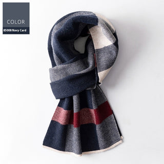 Wool Scarf Men's Winter Plaid Double-sided Scarf - Phosgene