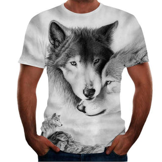 New Animal Print 3d T-shirt Men's Short Sleeve Phosgene