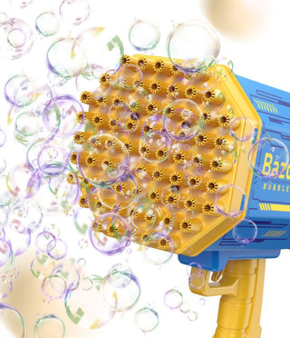 Bubble Gun Rocket 69 Holes Soap Bubbles Machine Gun Shape Automatic Blower With Light Toys For Kids Pomperos - Phosgene