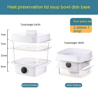 Multi-layer Dish Cover Heat Preservation Kitchen Cover Dining Table Leftover Storage Box Transparent Stack Cooking Hood Steamer Phosgene