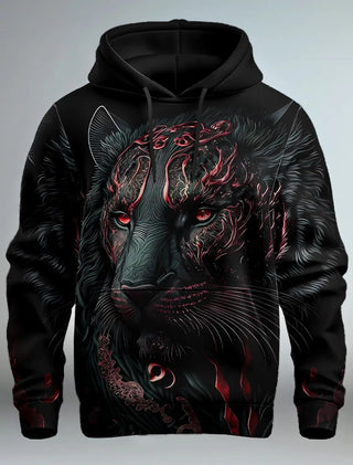 Fashion Brand Lion's Head 3D Hoodie Fashion Men And Women - Phosgene