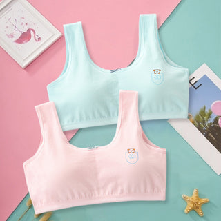 Primary Student Vest Female Junior High  Girl High School  Underwear Pure Cotton Bra - Phosgene