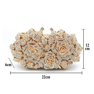 Hollow Rose Diamond Dinner Bag - Phosgene