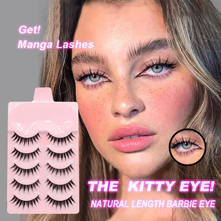 5 Pairs Manga Lashes New Arrival Anime Cosplay Natural Wispy  Korean Makeup Artificial False Eyelashes - Phosgene