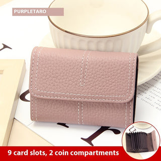 Large Capacity Women's Certificate Holder First Layer Cowhide Card Holder Wallet Phosgene