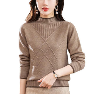 Women's Half Turtleneck Solid Color Sweater - Phosgene