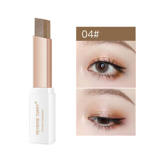 Lazy Eyeshadow Stick Stereo Gradient Shimmer Double Color Eye Shadow Pen Waterproof Easy To Wear Eyeshadow - Phosgene