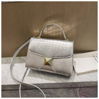 Mining Stone Pattern Stitching Square Pouch Women's Classic All-match Niche Shoulder Bag - Phosgene