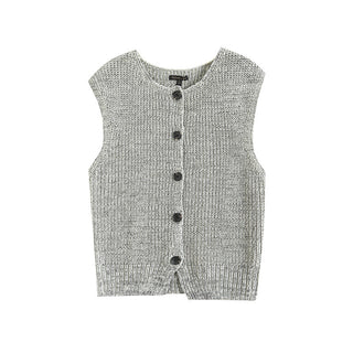 Reverse Needle Knitting Vest Jacket Women's Knitted Vest - Phosgene