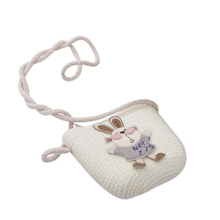 Cute Rabbit Decoration Bag Two-Piece Straw Hat - Phosgene