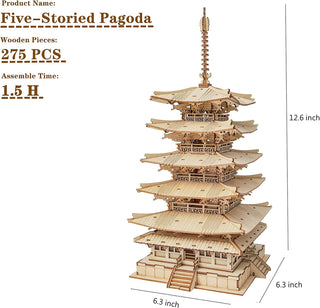 Robotime Five-storied Pagoda 3D Wooden Puzzle Toys For Children Kids Birthday Gift TGN02 - Phosgene