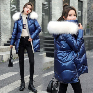 Thick Large Fur Collar Wash Free Winter Coat - Phosgene