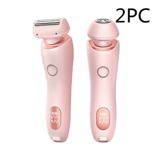 2 In 1 Hair Removal Epilator USB Rechargeable Trimmer Women Body Razor Face Leg Armpit Bikini Hand Pubic Shaver Hair Remover - Phosgene