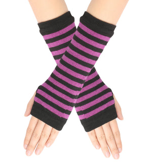 Knitted Finger-leaking Gloves Striped Thin - Phosgene