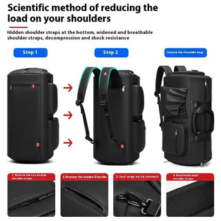 High Quality Waterproof Suit Bag For Men Large Capacity Travel Bag With Shoe Compartment Dry And Wet Separation Travel Organizer - Phosgene