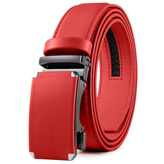 Men's Fashion Veneer Automatic Alloy Buckle Cowhide Belt - Phosgene