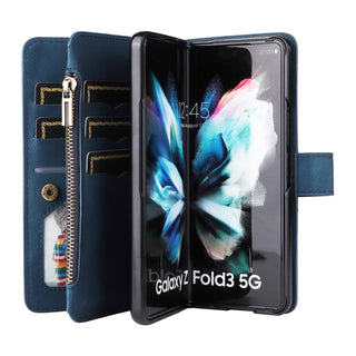 Z Fold 4 Mobile Phone Leather Case Multifunctional Zipper Wallet Case - Phosgene