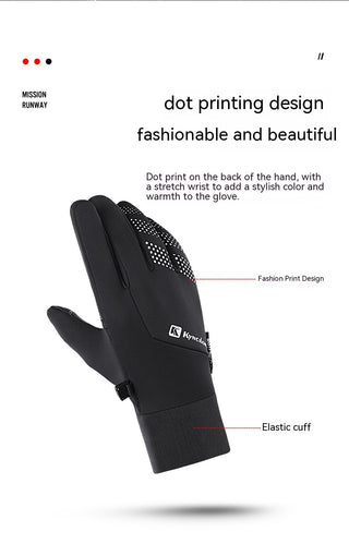 Outdoor Autumn And Winter Men's Warm Riding Gloves Touch Screen Wind-proof - Phosgene