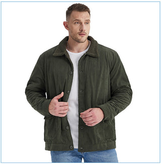 Men's Large Cashmere Thickened Jacket Casual Loose - Phosgene