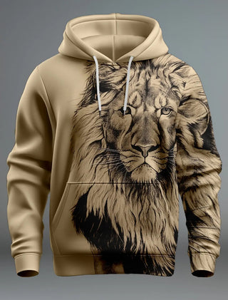 Fashion Brand Lion's Head 3D Hoodie Fashion Men And Women - Phosgene