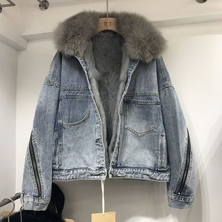 Women's Inner Denim Loose Coat - Phosgene